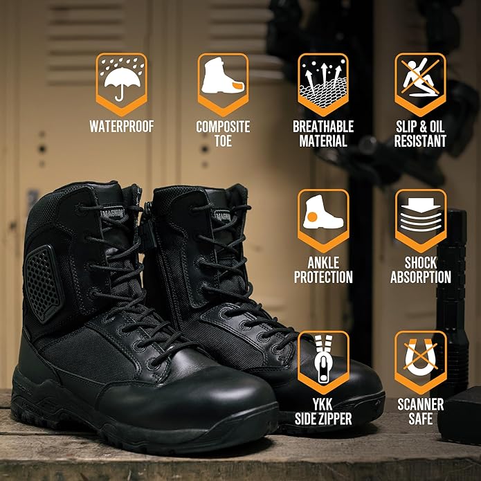 Magnum Strike Force 8" Waterproof Side-Zip Boot, Composite Toe
