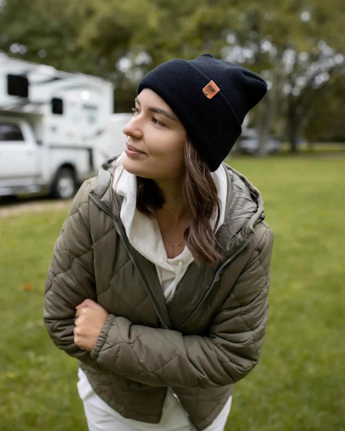 Haakwear H Stitch Cuffed Beanie, Midnight Black