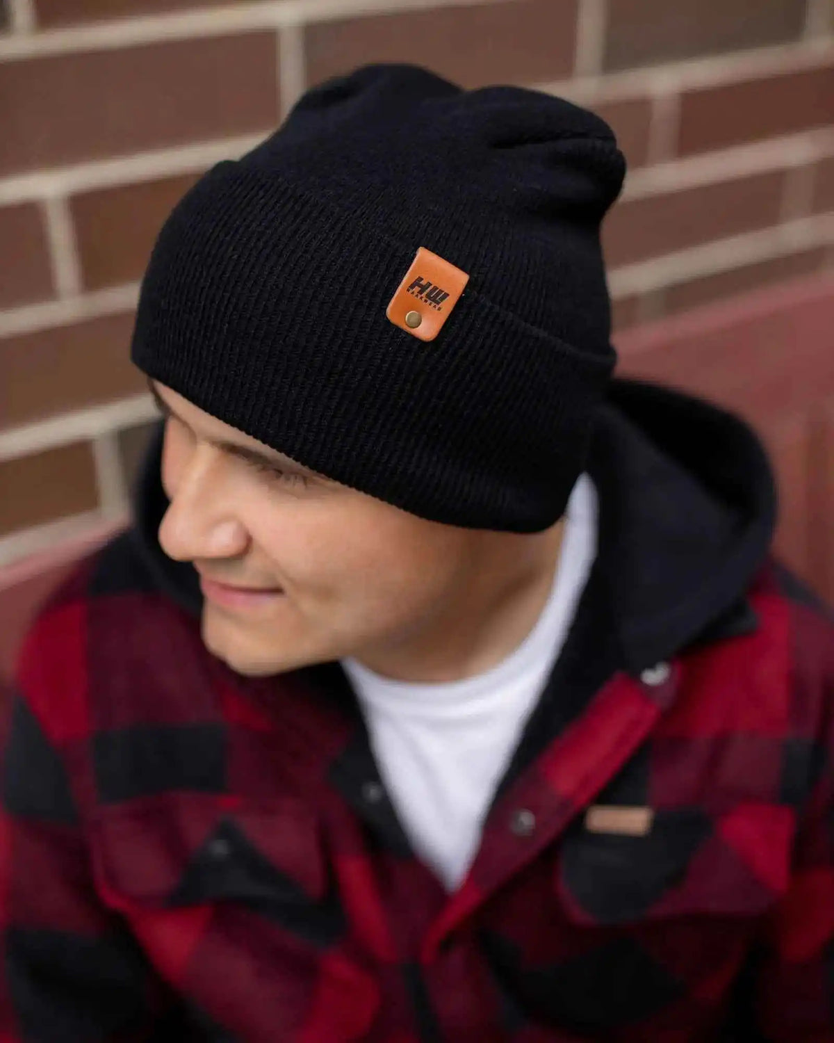 Haakwear H Stitch Cuffed Beanie, Midnight Black