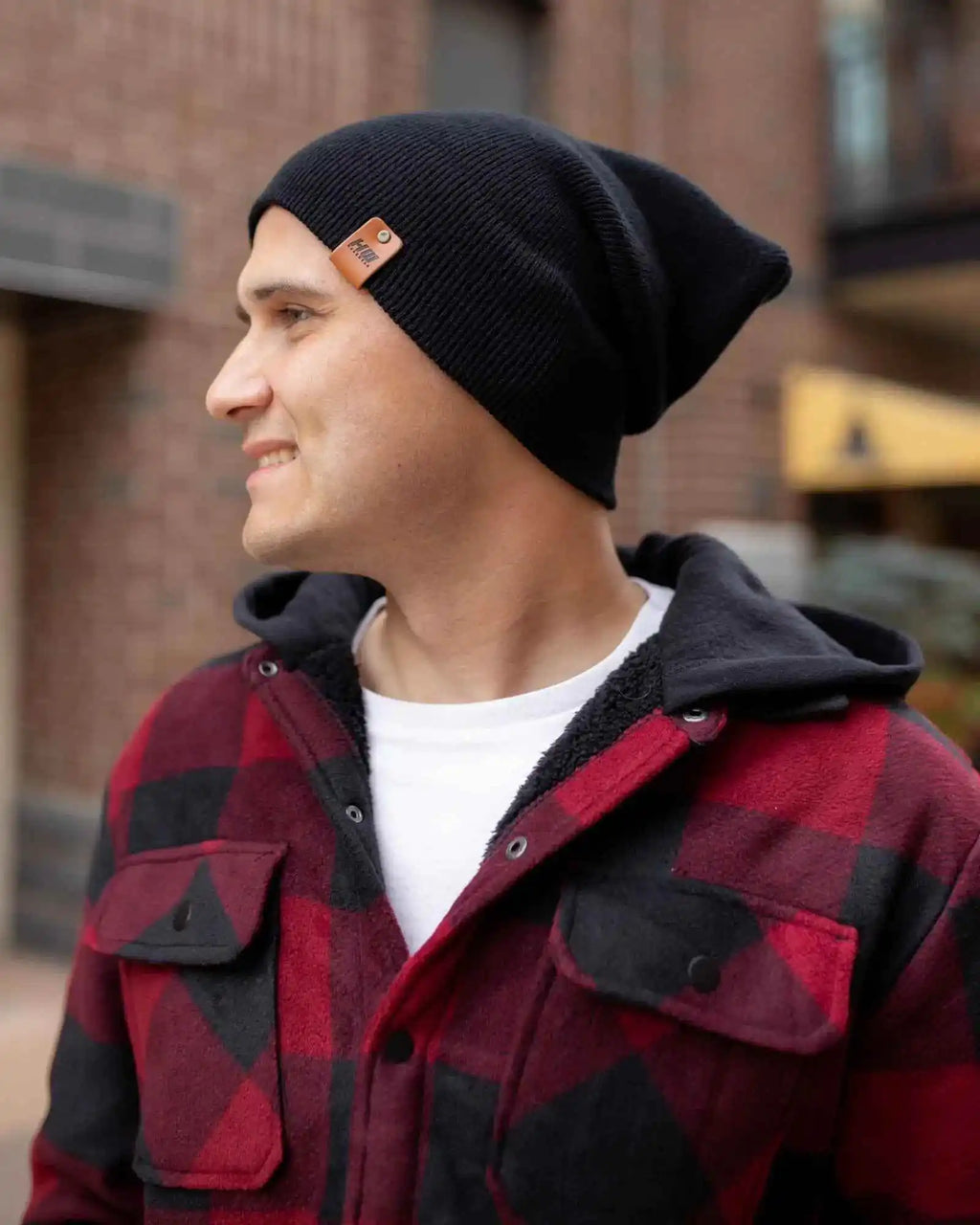 Haakwear H Stitch Cuffed Beanie, Midnight Black