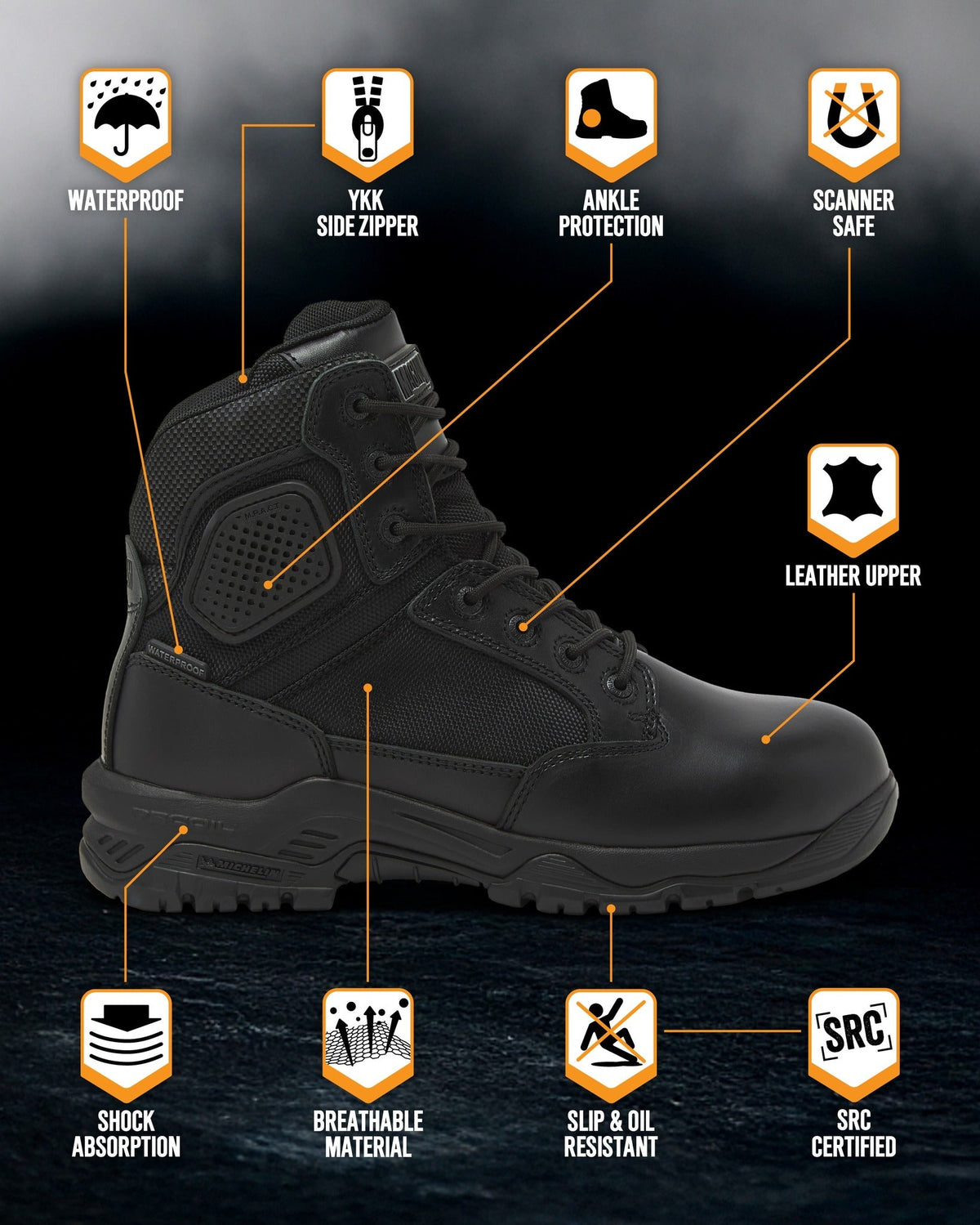 Magnum Strike Force 6" Waterproof Side-Zip Boot
