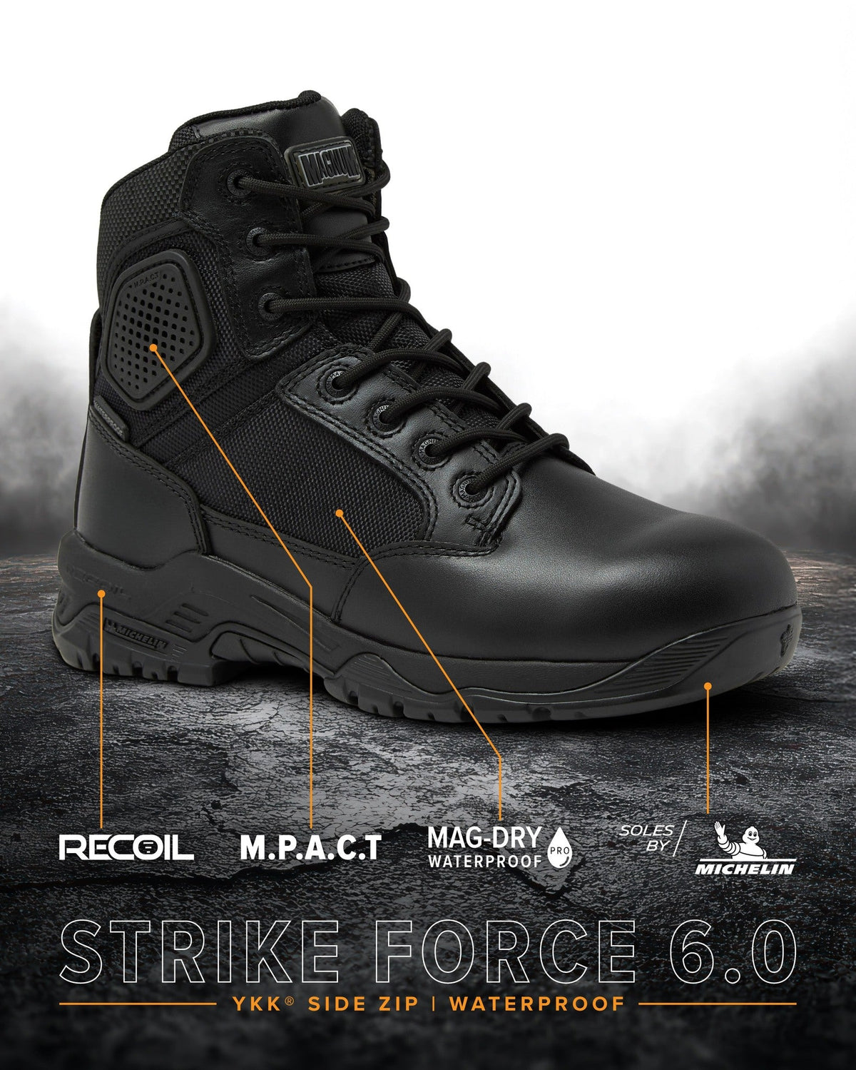 Magnum Strike Force 6" Waterproof Side-Zip Boot