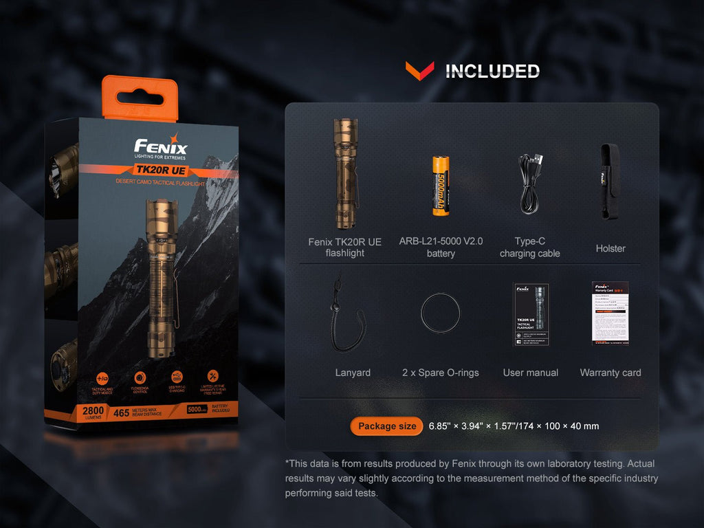 Fenix TK20R UE Tactical LED Flashlight, 2800 Lumens